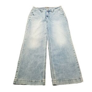 Judy Blue Wide Leg Jeans Women Plus Size 20W Blue Faded Stretch Denim (38x32.5)